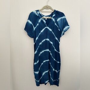Garnet Hill blue Tie Dye dress size Small